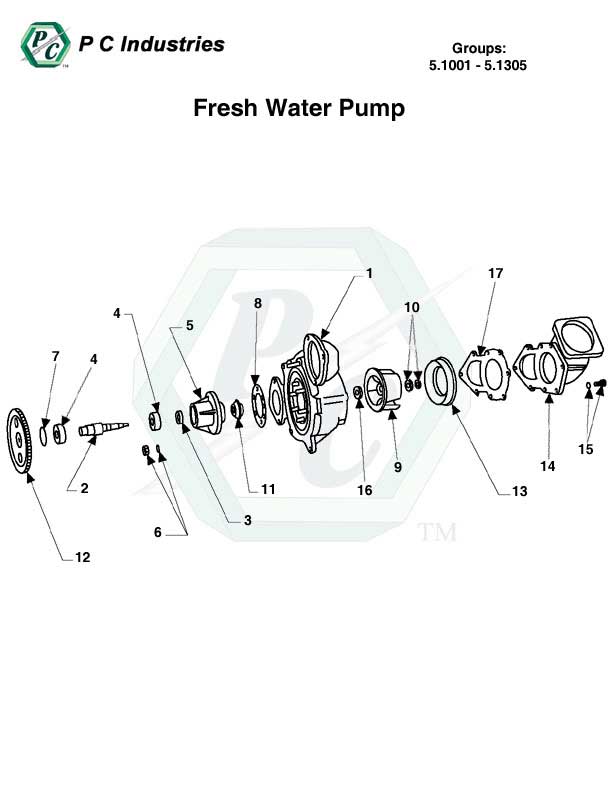 5.1001 - 5.1305 Fresh Water Pump.jpg - Diagram